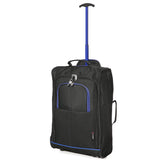 5 Cities 42L Lightweight Shopping Trolley Bag, Easy Storage for Shopping, Travelling - Large Black/Blue