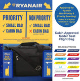 5 Cities (40x20x25cm) Ryanair Approved Hand Luggage Holdall Flight Bag, Under Seat Cabin Holdall – Take The Max On Board
