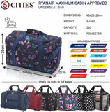 5 Cities (40x20x25cm) Ryanair Approved Hand Luggage Holdall Flight Bag, Under Seat Cabin Holdall – Take The Max On Board