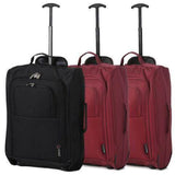 5 Cities (55x35x20cm) Lightweight Cabin Hand Luggage Set (Black + Navy + Green) - Packed Direct UK