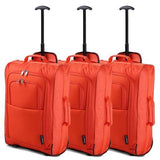 5 Cities (55x35x20cm) Lightweight Cabin Hand Luggage Set (Black + Navy + Green) - Packed Direct UK