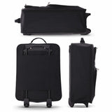 5 Cities Easyjet Ryanair 55x40x20cm Folding Cabin Bag Hand Luggage Carry On Suitcase Black - Packed Direct UK