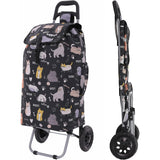 Hoppa 57Ltr Lightweight Shopping Trolley 2025 model, Hard Wearing & Foldaway Push/Pull Cart for Easy Storage With 1 Year Guarantee (Cats and Dogs)