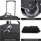 5 Cities Easyjet Ryanair 55x40x20cm Folding Cabin Bag Hand Luggage Carry On Suitcase Black