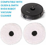 Olsen & Smith RV04 Replacement Mop Pads Set of 2 Genuine Microfibre Mopping Pads for Robot Vacuum Cleaner Mop Attachment Washable Reusable Official Replacement Accessories