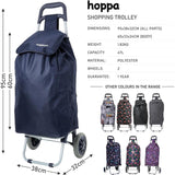 Hoppa Lightweight Shopping Trolley Folding 2 Wheel Large Capacity Shopper (Navy 140)