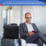 5 CITIES (40x30x10cm) New and Improved 2025 Lufthansa, Austrian Airlines, Swiss Airlines Maximum Cabin Size Underseat Flight Bag, Also Approved For British Airways, Virgin Atlantic, EasyJet, Black