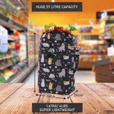 Hoppa 57Ltr Lightweight Shopping Trolley 2025 model, Hard Wearing & Foldaway Push/Pull Cart for Easy Storage With 1 Year Guarantee (Cats and Dogs)