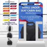 AEROLITE (40x30x15cm) New and Improved 2025 British Airways, KLM, Air France, Turkish Airlines Maximum Allowance Size Holdall, Cabin Luggage Under Seat Flight Bag, Black