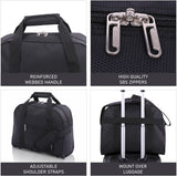 AEROLITE (40x30x15cm) New and Improved 2025 British Airways, KLM, Air France, Turkish Airlines Maximum Allowance Size Holdall, Cabin Luggage Under Seat Flight Bag, Black