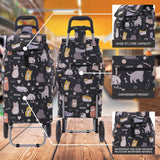 Hoppa 57Ltr Lightweight Shopping Trolley 2025 model, Hard Wearing & Foldaway Push/Pull Cart for Easy Storage With 1 Year Guarantee (Cats and Dogs)