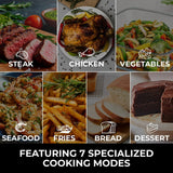 Olsen & Smith 2200W Dual Zone Air Fryer 8L Glass Smart WiFi Air Fryer with Tuya App Visible Cooking Window Removable Divider Touch Controls Presets for Meat Fish Fries Baking