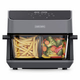 Olsen & Smith 2200W Dual Zone Air Fryer 8L Glass Smart WiFi Air Fryer with Tuya App Visible Cooking Window Removable Divider Touch Controls Presets for Meat Fish Fries Baking