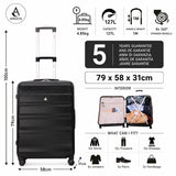 Aerolite Hard Shell 3 Piece Luggage Set 2 x 21 Inch Cabin Suitcases and 29 Inch Large Hold Suitcase Lightweight Travel Luggage with Dual Spinner Wheels and Secure Lock System
