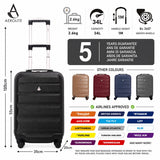 Aerolite Hard Shell 3 Piece Luggage Set 2 x 21 Inch Cabin Suitcases and 29 Inch Large Hold Suitcase Lightweight Travel Luggage with Dual Spinner Wheels and Secure Lock System