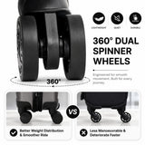 Aerolite Hard Shell 3 Piece Luggage Set 2 x 21 Inch Cabin Suitcases and 29 Inch Large Hold Suitcase Lightweight Travel Luggage with Dual Spinner Wheels and Secure Lock System