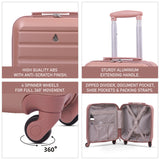 Aerolite 45x36x20cm easyJet Maximum Size Hard Shell Carry On Hand Cabin Luggage Underseat Flight Suitcase with 4 Wheels