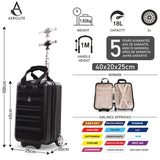 Aerolite 40x20x25cm Ryanair Approved Cabin Bag – Lightweight 2-Wheel Hard Shell Underseat Luggage with TSA Lock – Eco-Friendly Interior – Black