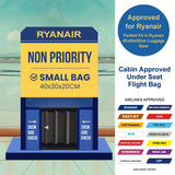 Aerolite 40x20x25cm Ryanair Approved Cabin Bag – Lightweight 2-Wheel Hard Shell Underseat Luggage with TSA Lock – Eco-Friendly Interior – Black