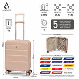 Aerolite 4-Piece ABS Lightweight Luggage Set – Expandable Cabin, Medium, Large & XL Hard Shell Suitcases with Spinner Wheels & TSA Lock – Beige