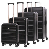Aerolite 4-Piece ABS Lightweight Luggage Set – Expandable Cabin, Medium, Large & XL Hard Shell Suitcases with Spinner Wheels & TSA Lock – Black