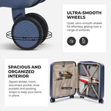 Aerolite 4-Piece ABS Lightweight Luggage Set – Expandable Cabin, Medium, Large & XL Hard Shell Suitcases with Spinner Wheels & TSA Lock – Blue