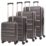 Aerolite 4-Piece ABS Lightweight Luggage Set – Expandable Cabin, Medium, Large & XL Hard Shell Suitcases with Spinner Wheels & TSA Lock – Charcoal