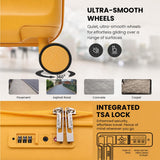 Aerolite Expandable 55x40x20cm to 55x40x23cm Cabin Suitcase Ryanair Priority Wizz Air Lufthansa Carry On Hard Shell Luggage with TSA Lock Dual Spinner Wheels 44L Mango