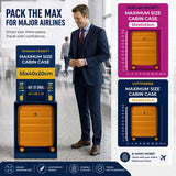 Aerolite Expandable 55x40x20cm to 55x40x23cm Cabin Suitcase Ryanair Priority Wizz Air Lufthansa Carry On Hard Shell Luggage with TSA Lock Dual Spinner Wheels 44L Mango