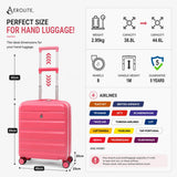 Aerolite Expandable 55x40x20cm to 55x40x23cm Cabin Suitcase Ryanair Priority Wizz Air Lufthansa Carry On Hard Shell Luggage with TSA Lock Dual Spinner Wheels 44L Pink