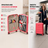 Aerolite Expandable 55x40x20cm to 55x40x23cm Cabin Suitcase Ryanair Priority Wizz Air Lufthansa Carry On Hard Shell Luggage with TSA Lock Dual Spinner Wheels 44L Pink