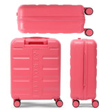Aerolite Expandable 55x40x20cm to 55x40x23cm Cabin Suitcase Ryanair Priority Wizz Air Lufthansa Carry On Hard Shell Luggage with TSA Lock Dual Spinner Wheels 44L Pink
