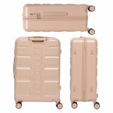 Aerolite 24” Medium 67L ABS Check-In Suitcase – Lightweight Hard Shell Luggage with 4 Spinner Wheels, TSA Lock & Organised Interior – Beige