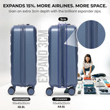 Aerolite 4-Piece ABS Lightweight Luggage Set – Expandable Cabin, Medium, Large & XL Hard Shell Suitcases with Spinner Wheels & TSA Lock – Blue