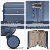 Aerolite 4-Piece ABS Lightweight Luggage Set – Expandable Cabin, Medium, Large & XL Hard Shell Suitcases with Spinner Wheels & TSA Lock – Blue