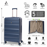 Aerolite 4-Piece ABS Lightweight Luggage Set – Expandable Cabin, Medium, Large & XL Hard Shell Suitcases with Spinner Wheels & TSA Lock – Blue