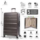 Aerolite 4-Piece ABS Lightweight Luggage Set – Expandable Cabin, Medium, Large & XL Hard Shell Suitcases with Spinner Wheels & TSA Lock – Charcoal