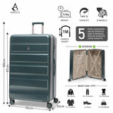 Aerolite 4-Piece ABS Lightweight Luggage Set – Expandable Cabin, Medium, Large & XL Hard Shell Suitcases with Spinner Wheels & TSA Lock – Forest Green