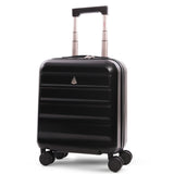 Aerolite 45x36x20cm EasyJet Cabin Suitcase Underseat Hard Shell Carry On Luggage with 8 Spinner Wheels TSA Lock ABS Shell 28L Lightweight Cabin Bag Black