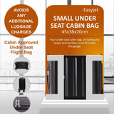 Aerolite 45x36x20cm EasyJet Cabin Suitcase Underseat Hard Shell Carry On Luggage with 8 Spinner Wheels TSA Lock ABS Shell 28L Lightweight Cabin Bag Black