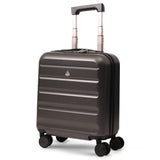 Aerolite 45x36x20cm EasyJet Cabin Suitcase Underseat Hard Shell Carry On Luggage with 8 Spinner Wheels TSA Lock ABS Shell 28L Lightweight Cabin Bag Charcoal