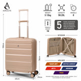 Aerolite 56x45x25cm Large Cabin Bag – Easyjet Large Cabin/Plus/Flexi, British Airways & Jet2 Maximum Cabin Luggage Size, Lightweight Hard Shell Suitcase with 8 Spinner Wheels, TSA Lock, 56L Capacity, 5-Year Warranty, Beige
