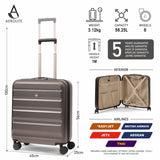 Aerolite 56x45x25cm Large Cabin Bag – Easyjet Large Cabin/Plus/Flexi, British Airways & Jet2 Maximum Cabin Luggage Size, Lightweight Hard Shell Suitcase with 8 Spinner Wheels, TSA Lock, 56L Capacity, 5-Year Warranty, Charcoal