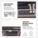 Aerolite 56x45x25cm Large Cabin Bag – Easyjet Large Cabin/Plus/Flexi, British Airways & Jet2 Maximum Cabin Luggage Size, Lightweight Hard Shell Suitcase with 8 Spinner Wheels, TSA Lock, 56L Capacity, 5-Year Warranty, Charcoal