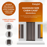 Aerolite 56x45x25cm Large Cabin Bag – Easyjet Large Cabin/Plus/Flexi, British Airways & Jet2 Maximum Cabin Luggage Size, Lightweight Hard Shell Suitcase with 8 Spinner Wheels, TSA Lock, 56L Capacity, 5-Year Warranty, Charcoal