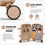 Aerolite 55x35x25cm Hard Shell Cabin Suitcase Air Europa Air France ITA Airways KLM Transavia Approved Carry On Luggage with TSA Lock 4 Spinner Wheels 41.4L Beige