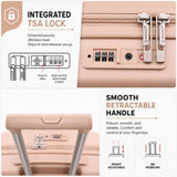 Aerolite 55x35x25cm Hard Shell Cabin Suitcase Air Europa Air France ITA Airways KLM Transavia Approved Carry On Luggage with TSA Lock 4 Spinner Wheels 41.4L Beige