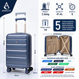 Aerolite 55x35x25cm Hard Shell Cabin Suitcase Air Europa Air France ITA Airways KLM Transavia Approved Carry On Luggage with TSA Lock 4 Spinner Wheels 41.4L Blue