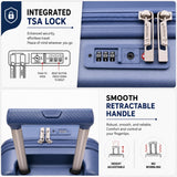 Aerolite 55x35x25cm Hard Shell Cabin Suitcase Air Europa Air France ITA Airways KLM Transavia Approved Carry On Luggage with TSA Lock 4 Spinner Wheels 41.4L Blue