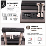 Aerolite 55x35x25cm Hard Shell Cabin Suitcase Air Europa Air France ITA Airways KLM Transavia Approved Carry On Luggage with TSA Lock 4 Spinner Wheels 41.4L Charcoal